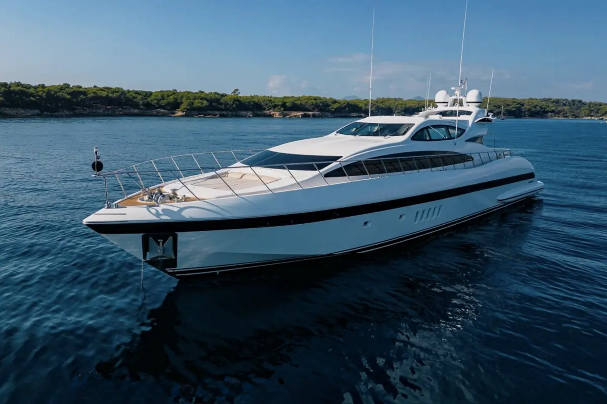 Mangusta 105, flybridge — Yacht Hire Saint-Tropez, Saint-Tropez. Mangusta 105 — 31m