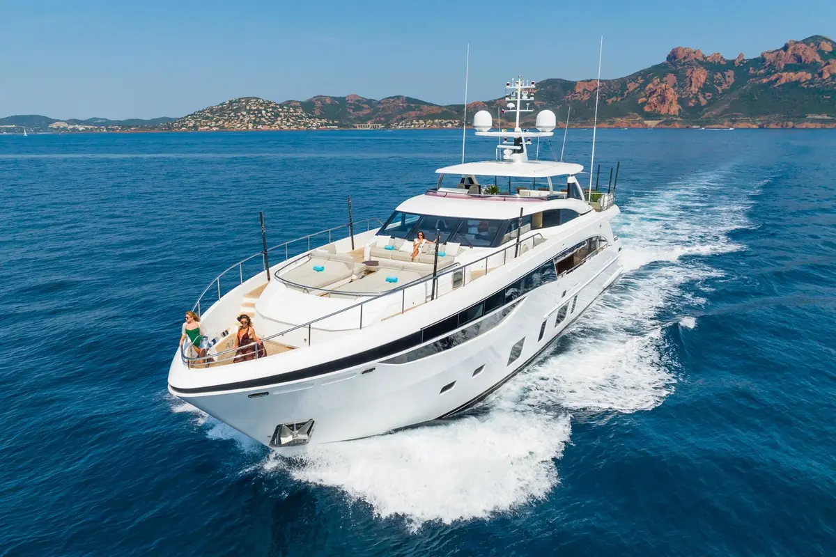 Princess 35M, aft deck — Yacht Hire Saint-Tropez, Saint-Tropez. Princess 35M — 35m