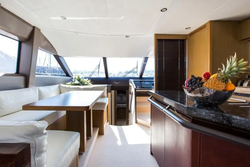 Princess 68 Fly, main deck — Yacht Hire Saint-Tropez, Saint-Tropez. Princess 68 Fly — 21m